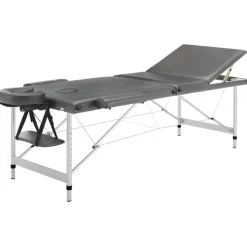 vidaXL Massagetafel met 3 zones 186x68 cm aluminium frame antraciet