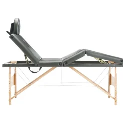 vidaXL Massagetafel met 4 zones 186x68 cm houten frame antraciet