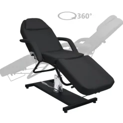 vidaXL Massagetafel 180x62x(87-112) cm zwart