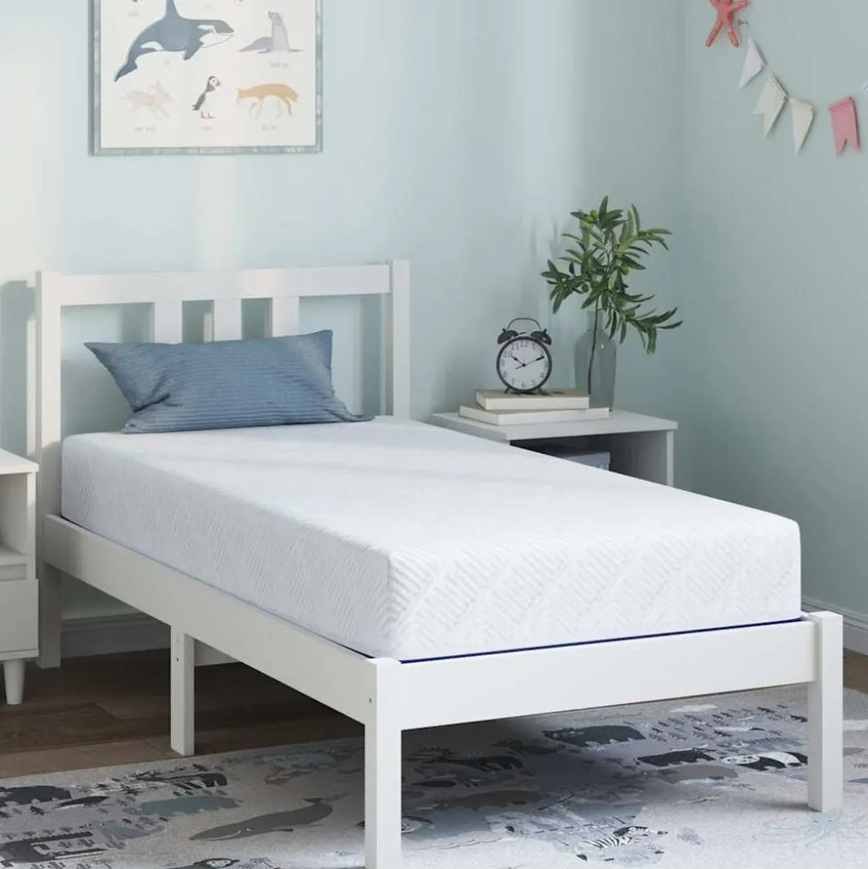 vidaXL Matras Wit en Blauw 80 x 160 cm Jacquard stof