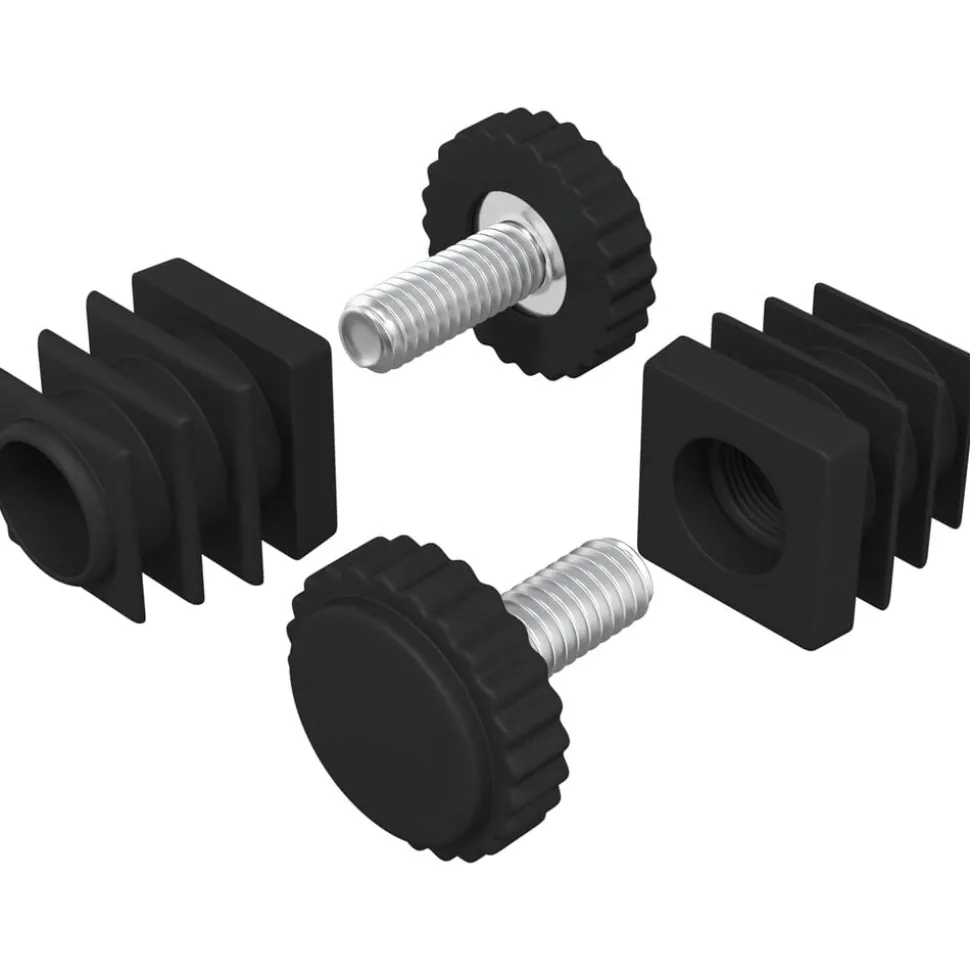 vidaXL Meubel Levelers Verstelbaar 2 pcs Zwart M6 PP