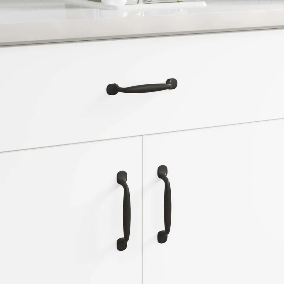 vidaXL Meubelhandgreep 2 pcs Zwart 130 x 19,4 x 22,3 mm Aluminium