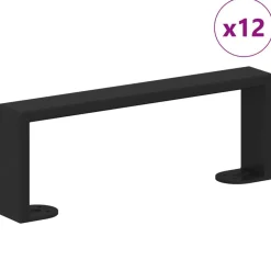 vidaXL Meubelpoten 12 pcs Zwart 281 x 40,5 x 100 mm IJzer