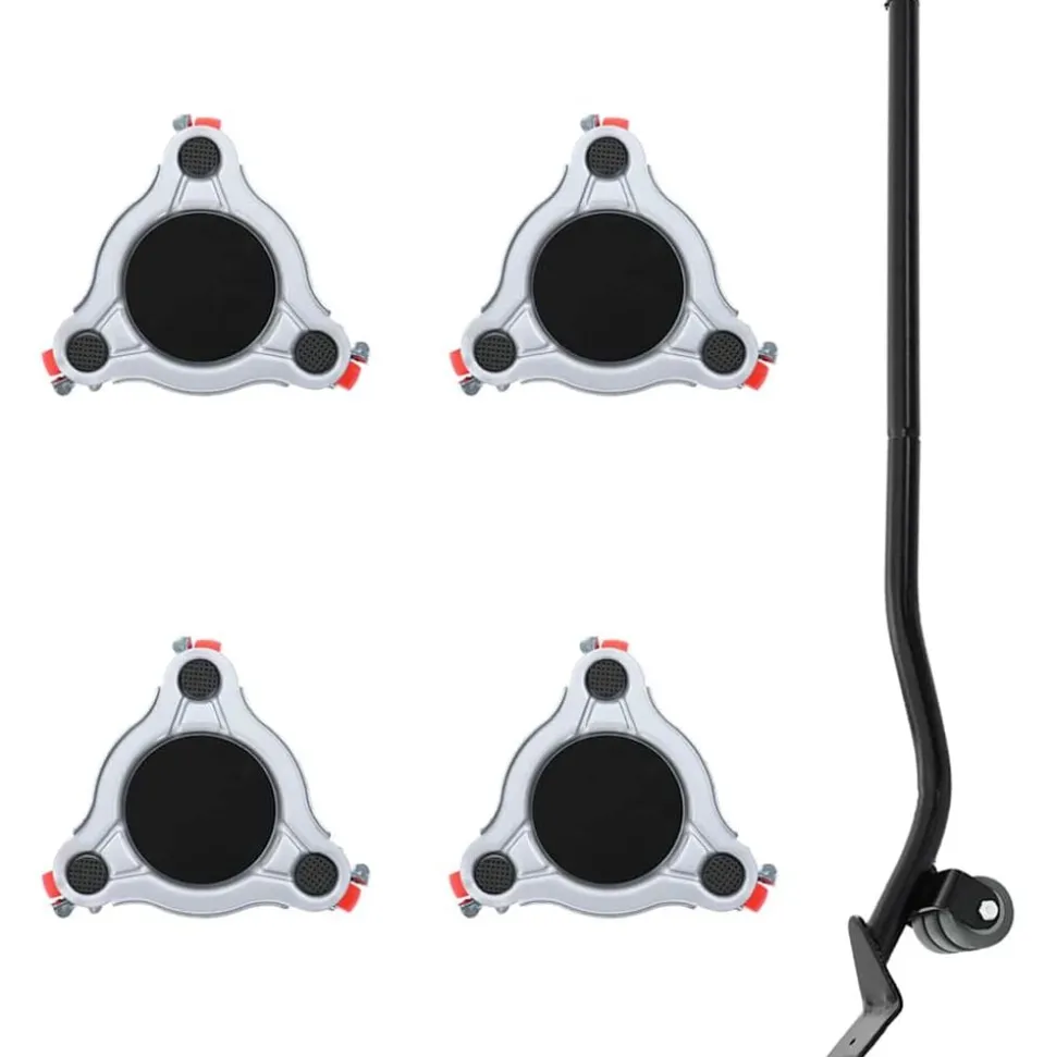 vidaXL Meubelrollers 4 st met lifter 14,5x13,5x4 cm staal 400 kg
