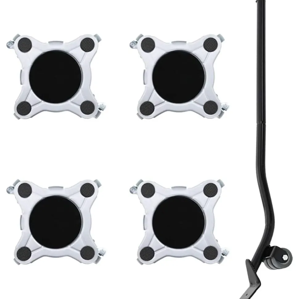 vidaXL Meubelrollers 4 st met lifter 15,5x15,5x5,5 cm staal 1000 kg