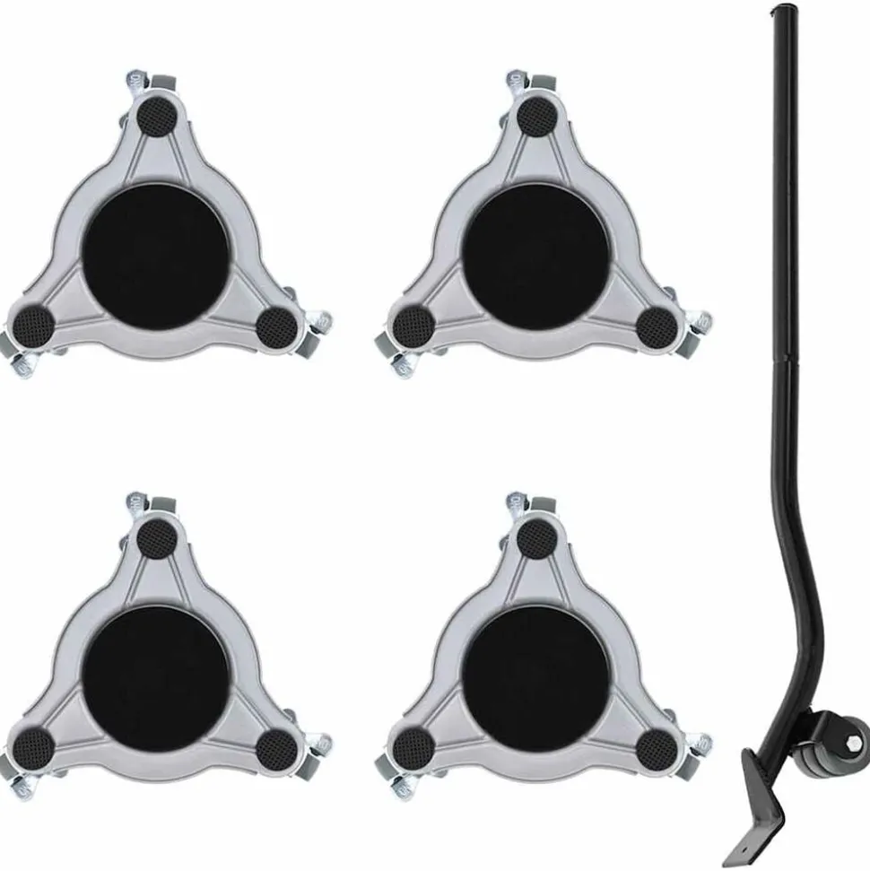vidaXL Meubelrollers 4 st met lifter 19x17,5x6 cm staal 1000 kg