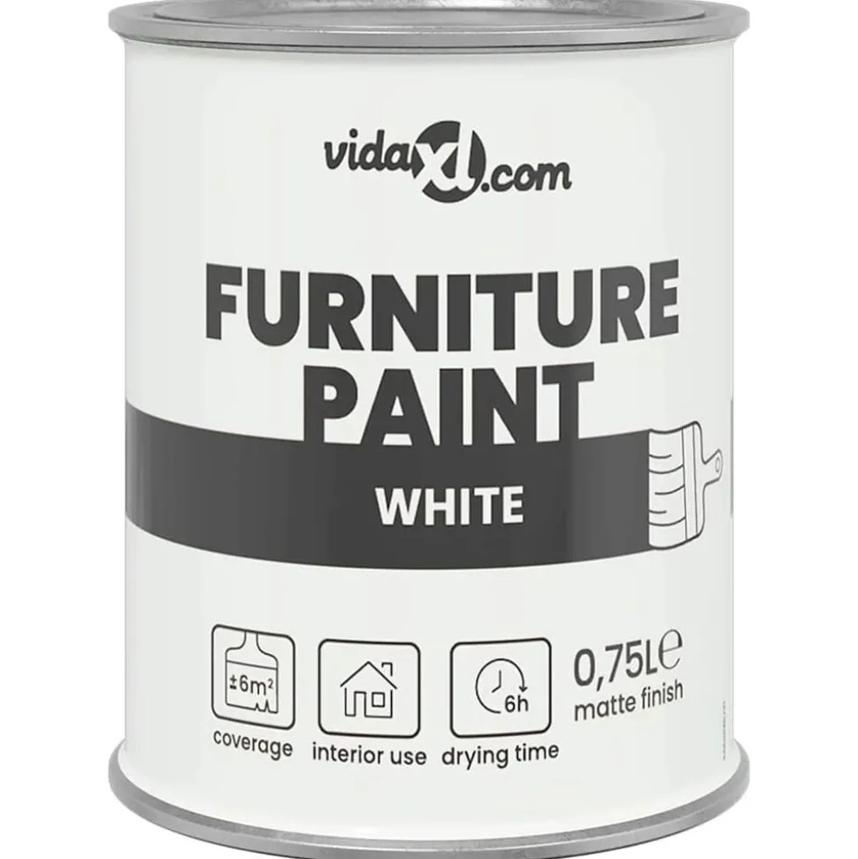 vidaXL Meubelverf Wit 0,75 L Wandprint