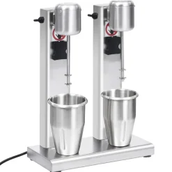 vidaXL Milkshake mixer met dubbele bekers roestvrij staal 2 L