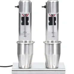 vidaXL Milkshake mixer met dubbele bekers roestvrij staal 2 L