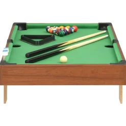 vidaXL Minipooltafel 3 Feet 92x52x19 cm bruin en groen
