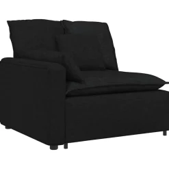 vidaXL Modulaire bank Armleuning eindmodule met kussens 100 cm zwart