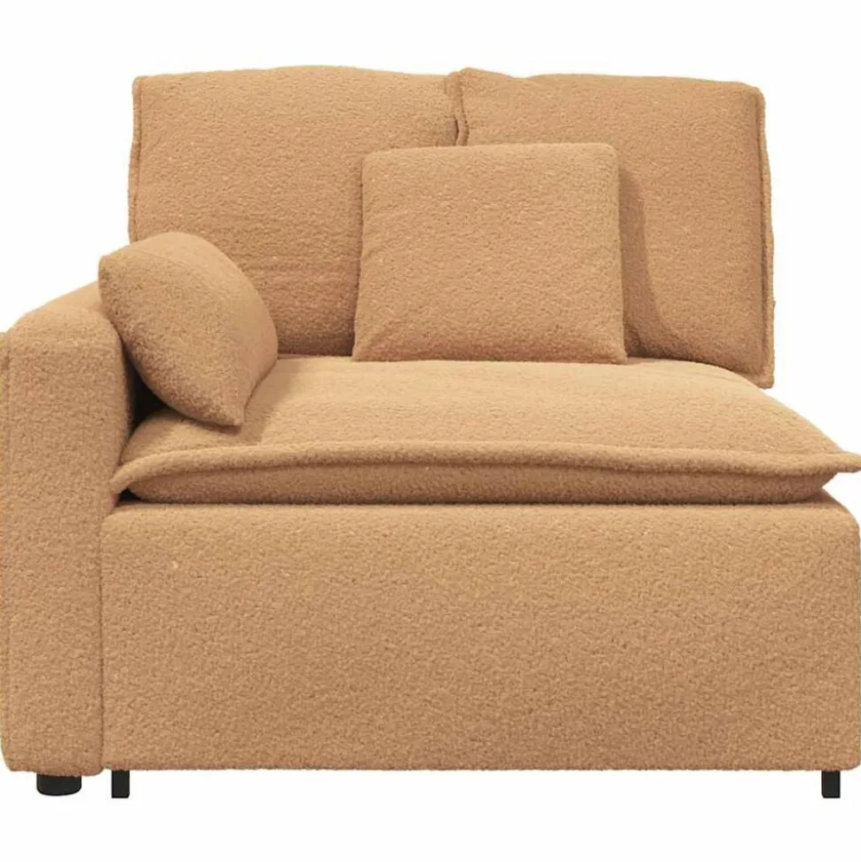 vidaXL Modulaire bank Armleuning eindmodule met kussens 100 cm beige