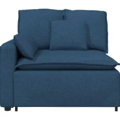 vidaXL Modulaire bank Armleuning eindmodule met kussens 100 cm blauw