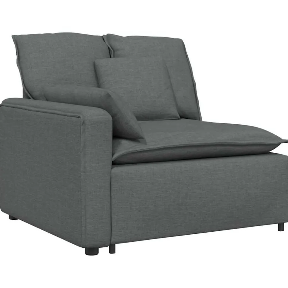 vidaXL Modulaire bank Armleuning eindmodule met kussens 100 cm