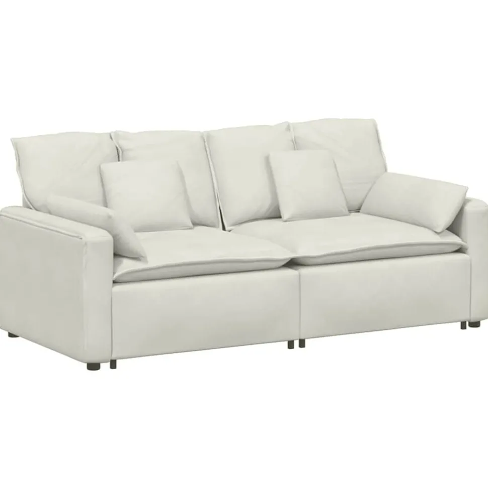 vidaXL Modulaire bank met kussens crèmekleurig