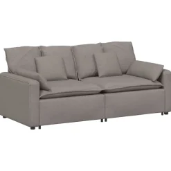vidaXL Modulaire bank met kussens taupe