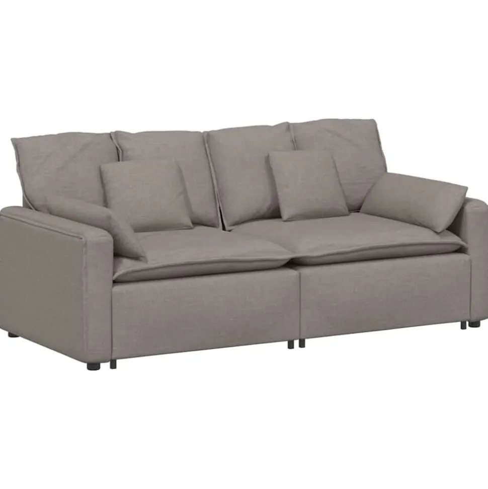 vidaXL Modulaire bank met kussens taupe