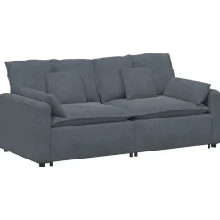 vidaXL Modulaire bank met kussens donkergrijs