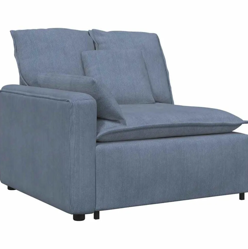vidaXL Modulaire bank met kussens blauw