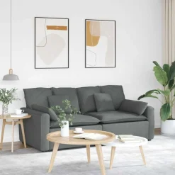 vidaXL Modulaire bank met kussens donkergrijs