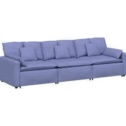 vidaXL Modulaire bank met kussens jeansblauw