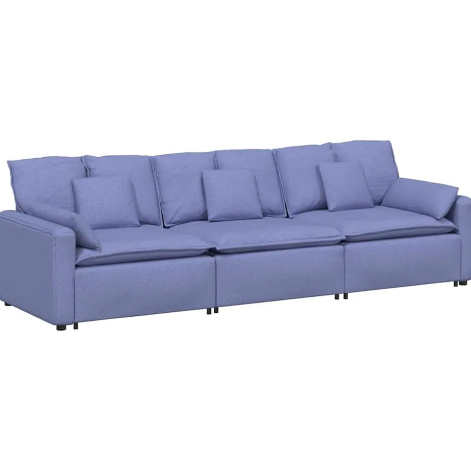 vidaXL Modulaire bank met kussens jeansblauw