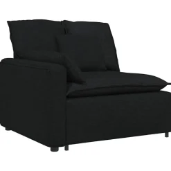 vidaXL Modulaire bank met kussens stof zwart