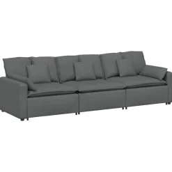 vidaXL Modulaire bank met kussens donkergrijs