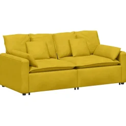 vidaXL Modulaire bank met kussens geel