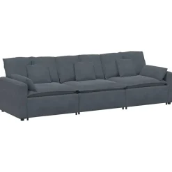 vidaXL Modulaire bank met kussens donkergrijs