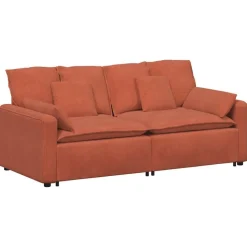 vidaXL Modulaire bank met kussens rood oranje