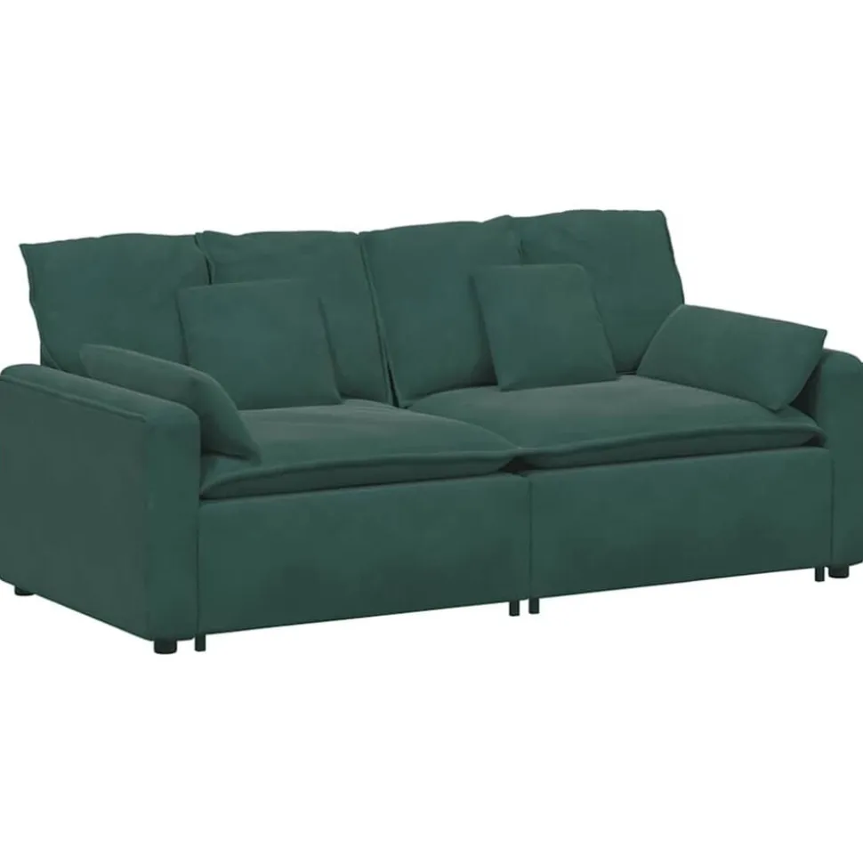 vidaXL Modulaire bank met kussens donkergroen