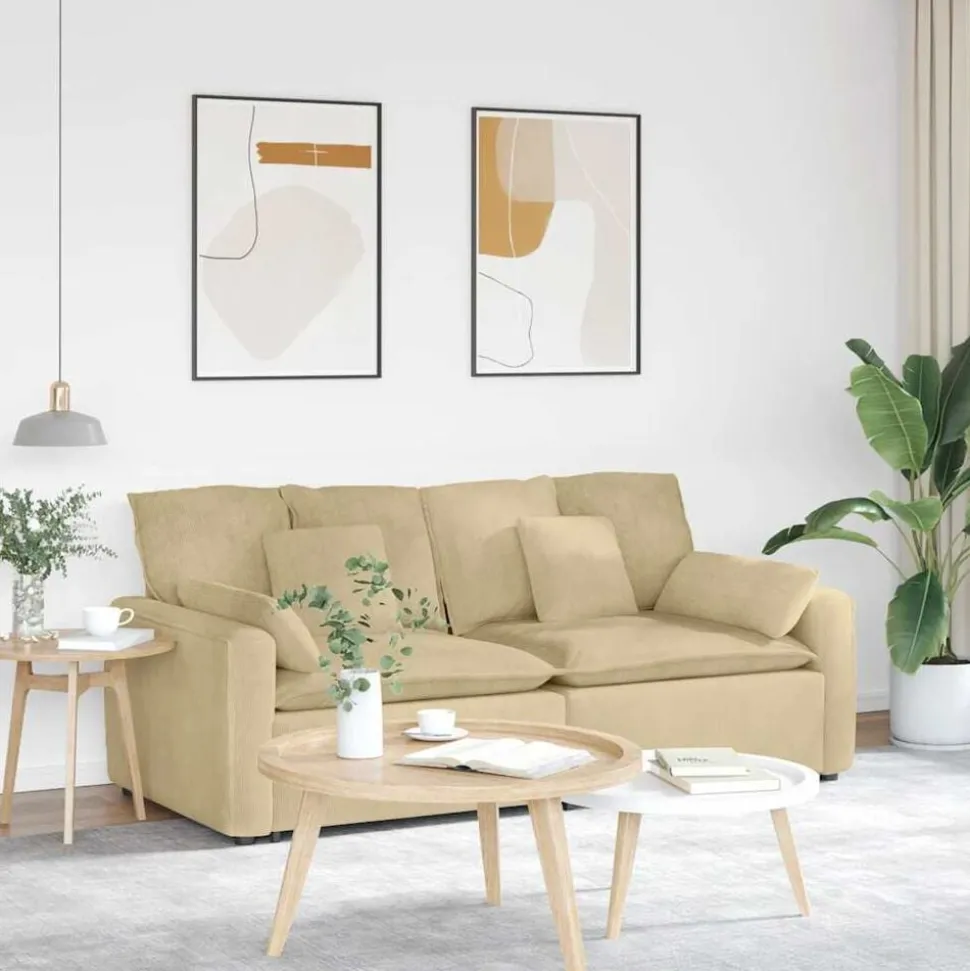 vidaXL Modulaire bank met kussens grijsgroen
