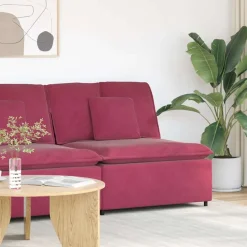 vidaXL Modulaire bank middenmodule met kussens 100 cm wijnrood