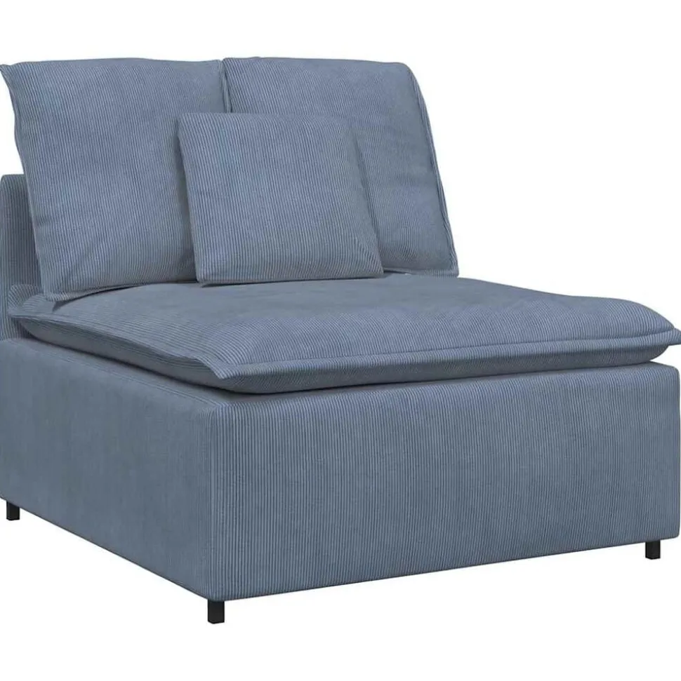 vidaXL Modulaire bank middenmodule met kussens 100 cm blauw