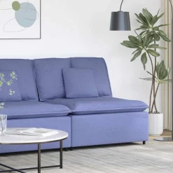 vidaXL Modulaire bank middenmodule met kussens 100 cm spijkerblauw