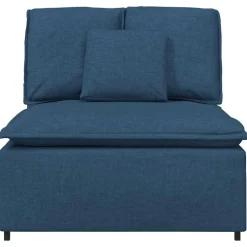 vidaXL Modulaire bank middenmodule met kussens 100 cm blauw