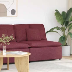 vidaXL Modulaire bank middenmodule met kussens 100 cm wijnrood