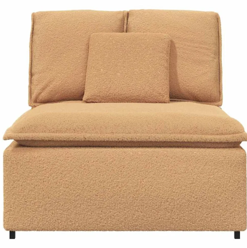 vidaXL Modulaire bank middenmodule met kussens 100 cm beige