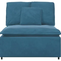 vidaXL Modulaire bank middenmodule met kussens 100 cm blauw