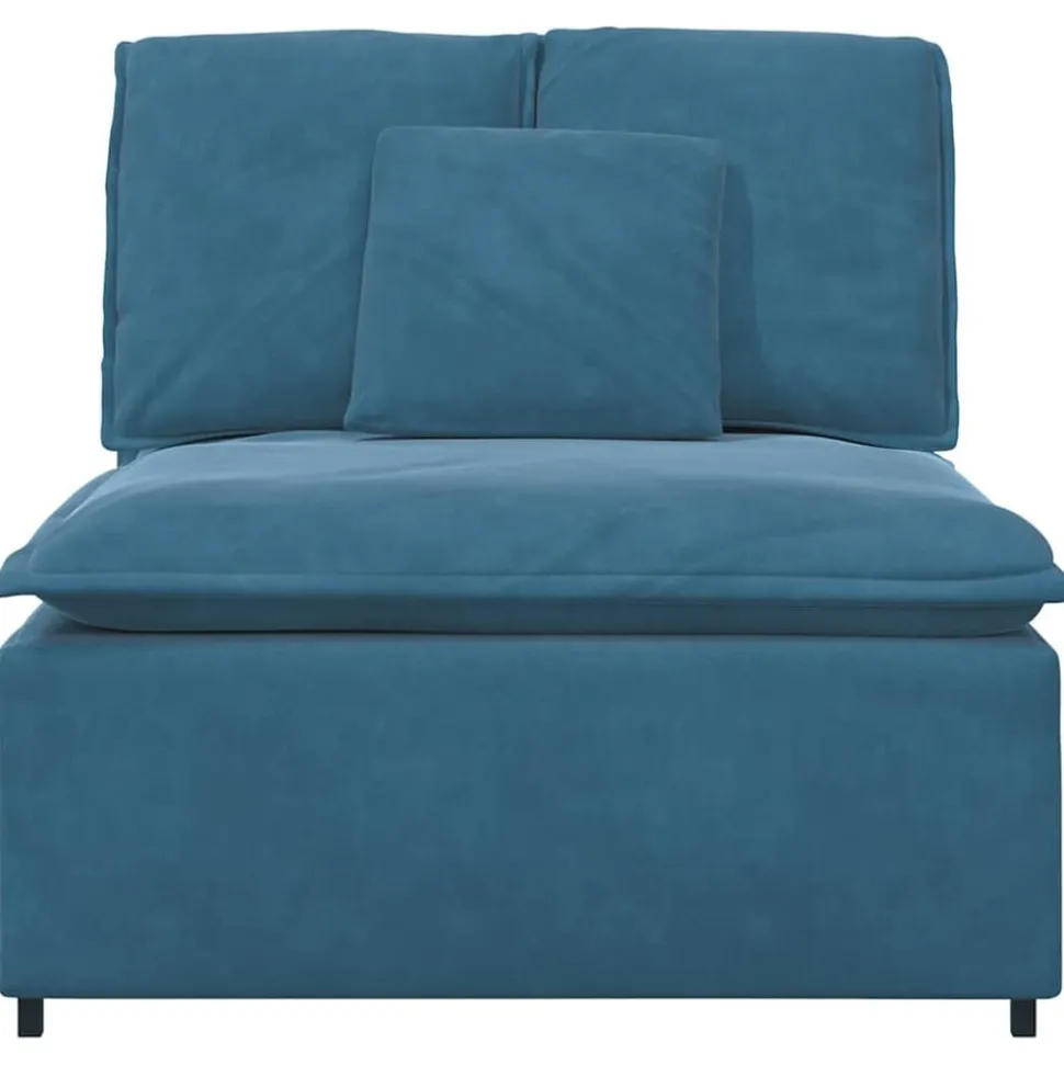 vidaXL Modulaire bank middenmodule met kussens 100 cm blauw