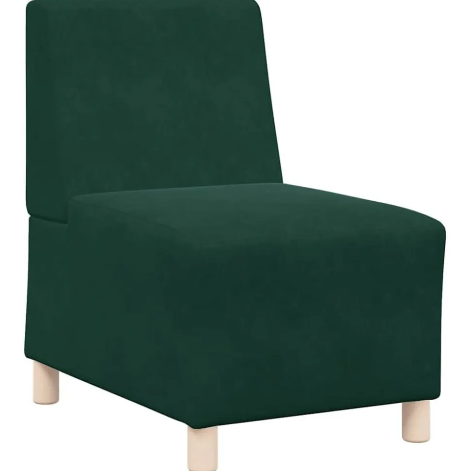 vidaXL Modulaire bank zonder armleuningen donkergroen 55 cm fluweel