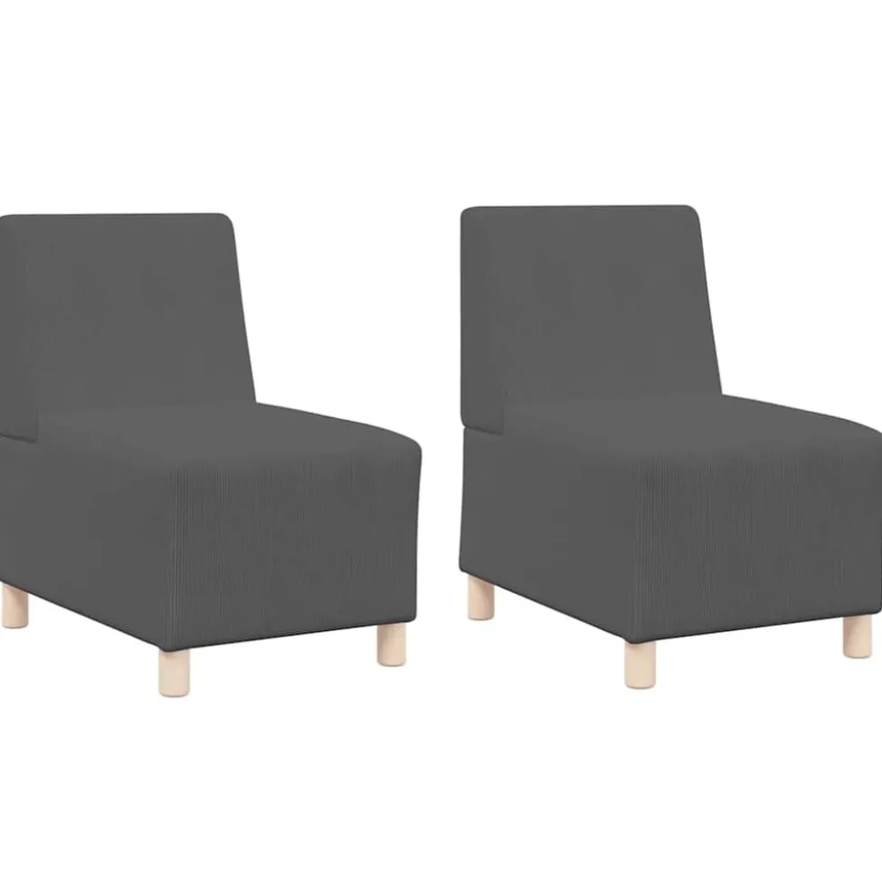 vidaXL Modulaire Bankeenheid Armlos 2 pcs Donkergrijs 55 x 74 x 82 cm