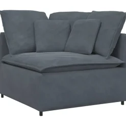 vidaXL Modulaire hoekbank met kussens 100 cm donkergrijs