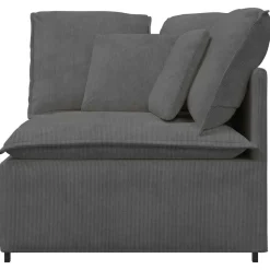 vidaXL Modulaire hoekbank met kussens 100 cm donkergrijs