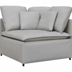 vidaXL Modulaire hoekmodule bank met kussens 100 cm wolk grijs