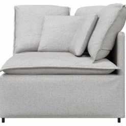 vidaXL Modulaire hoekmodule bank met kussens 100 cm wolk grijs