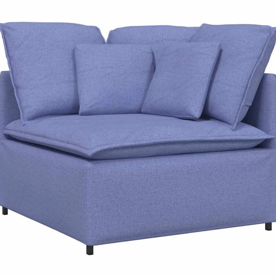 vidaXL Modulaire hoekmodule bank met kussens 100 cm spijkerblauw
