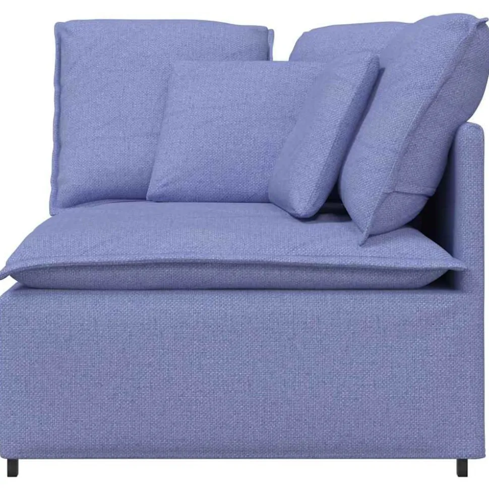 vidaXL Modulaire hoekmodule bank met kussens 100 cm spijkerblauw