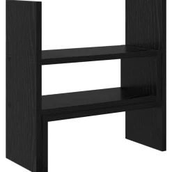 vidaXL Monitor Bureau Stand Zwart Eiken 40 x 17 x 41 cm Bewerkt hout